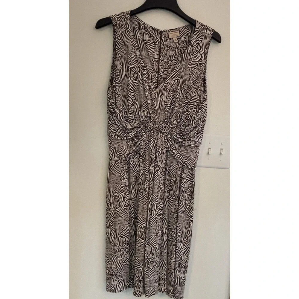 Women's Issa London Banana Republic Animal Print Dress Size 12 Brown & White‎